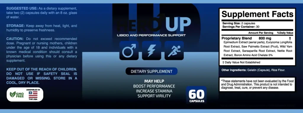 Hero Up Supplement Facts