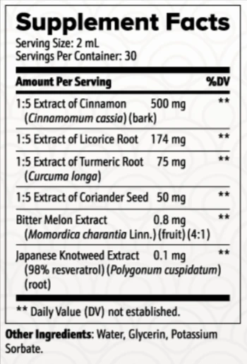 Zensulin supplement facts